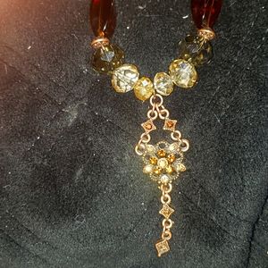 Copper and glass necklace